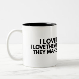 Taza Bicolor I Love Deadlines Whooshing Noise Funny Office Mug
