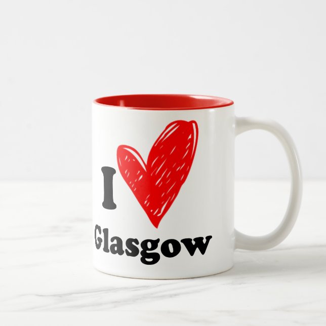 Taza Bicolor I love Glasgow (Derecha)
