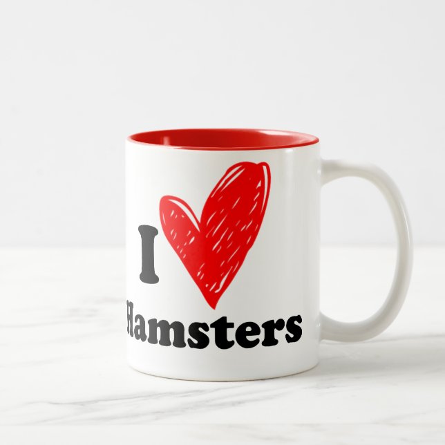 Taza Bicolor I love Hamsters (Derecha)