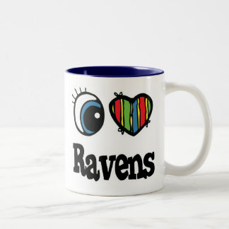 Taza Bicolor I Love (Heart Ravens)