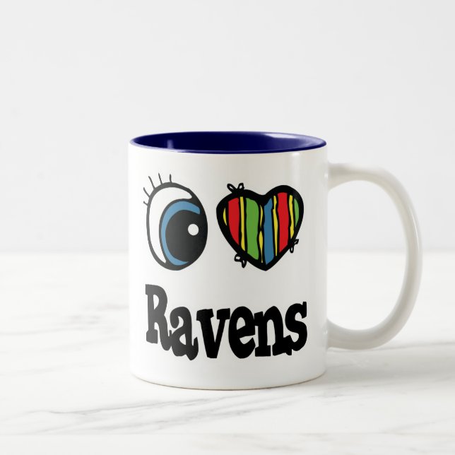 Taza Bicolor I Love (Heart Ravens) (Derecha)