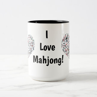 Taza Bicolor I Love Mahjong Mug