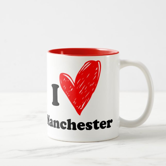 Taza Bicolor I love Manchester (Derecha)