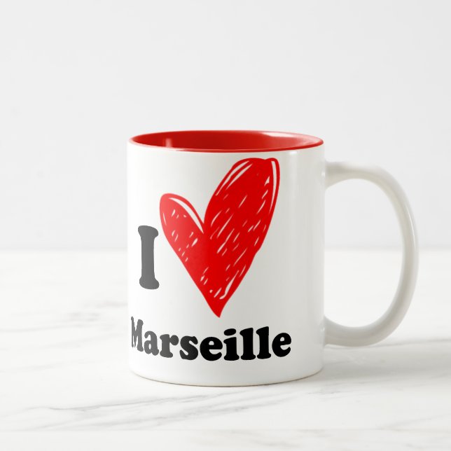 Taza Bicolor I love Marseille (Derecha)
