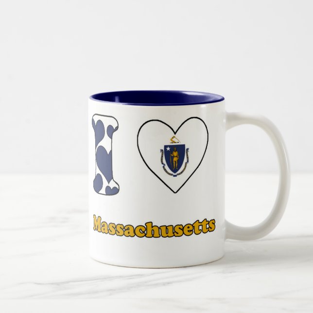 Taza Bicolor I love Massachusetts (Derecha)