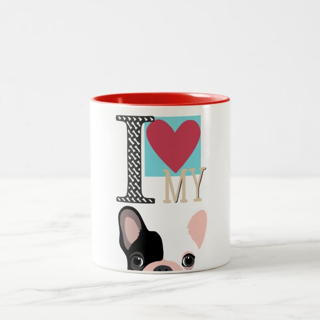 Taza Bicolor I love my frenchie (Centro)