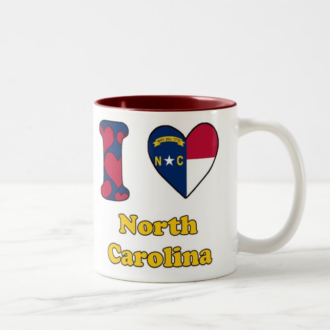 Taza Bicolor I love North Carolina (Derecha)