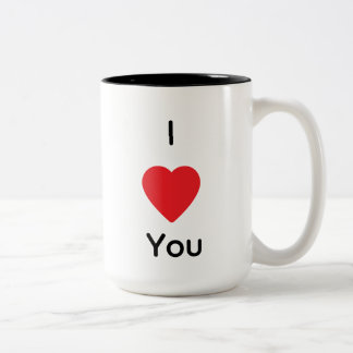 Taza Bicolor I Love You Mug – Simple Romantic Heart Design