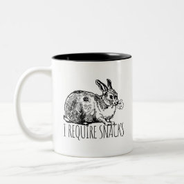 Taza Bicolor I Require Snacks Cute Bunny Rabbit