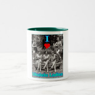 Taza Bicolor I señoras del Ukulele del corazón