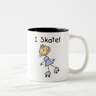 Taza Bicolor I Skate - Chica Roller Skater