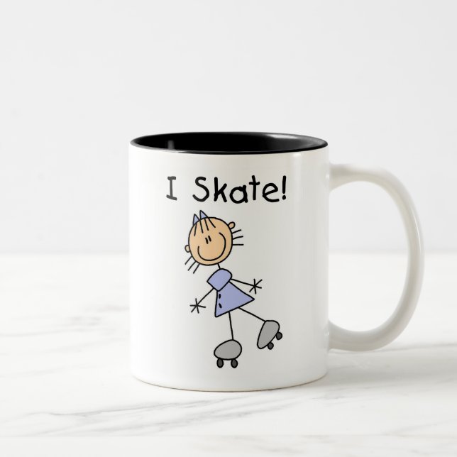 Taza Bicolor I Skate - Chica Roller Skater (Derecha)
