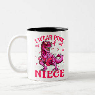 Taza Bicolor I Wear Pink In Memory Of My Niece Breast Cancer