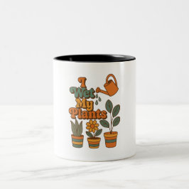 Taza Bicolor I Wet My Plants – Retro 70s Stripes