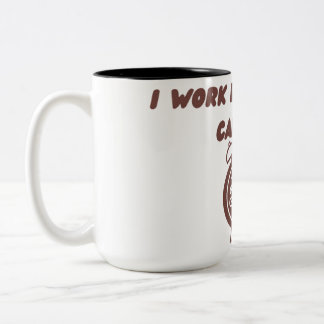 Taza Bicolor I Work Better With Caffeine Mug | Office Humor Cup