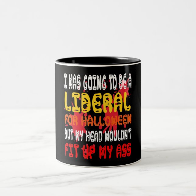 Taza Bicolor Iba a ser liberal para Halloween (Centro)