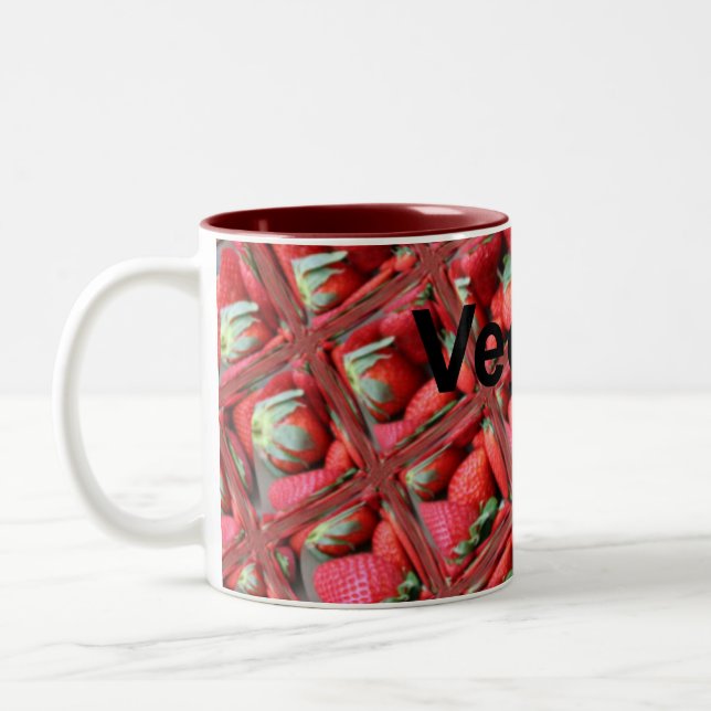 Taza Bicolor Ice and strawberries vegan mug (Izquierda)