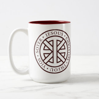 Taza Bicolor Ichthys circular (carmesí)