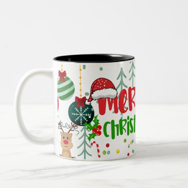 Taza Bicolor Iconos de Navidades clásicos (Izquierda)