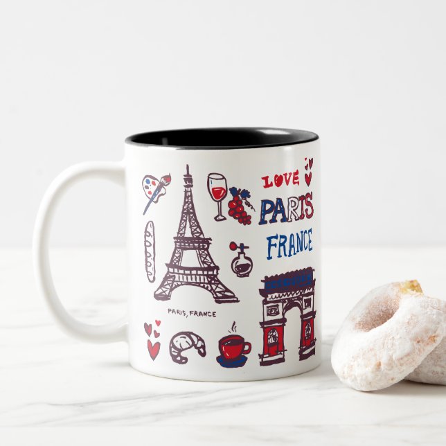 Taza Bicolor Iconos de París (Con donut)