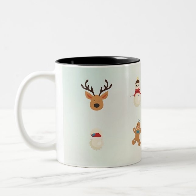 Taza Bicolor Iconos festivos para café Mug (Izquierda)