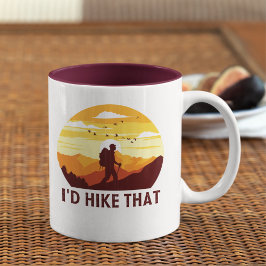 Taza Bicolor I'd Hike That Funny Hiking