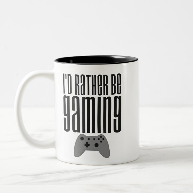 Taza Bicolor I'd Rather Be Gaming (Izquierda)