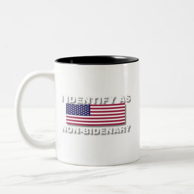 Taza Bicolor Identificar como patriótico anti-Biden no biidenti (Izquierda)