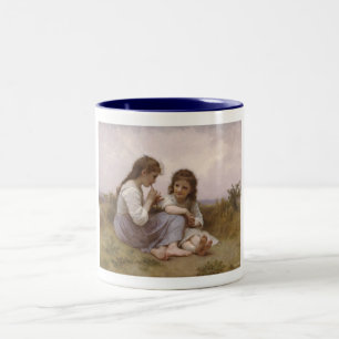 Taza Bicolor Idilio de la niñez por Bouguereau
