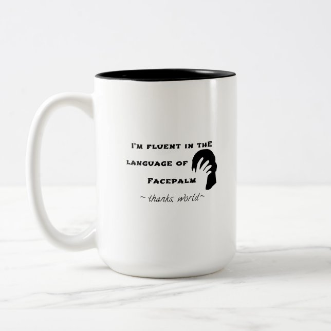 Taza Bicolor Idioma del Facepalm (Izquierda)