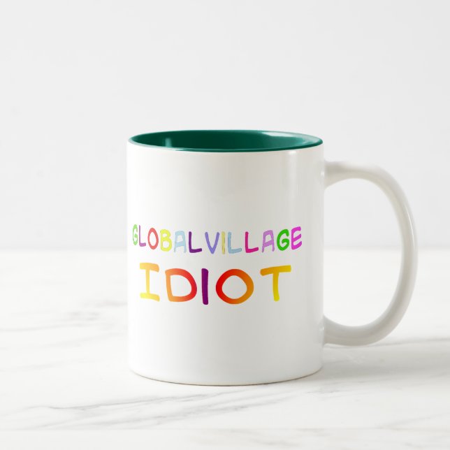 Taza Bicolor Idiota del pueblo global (Derecha)