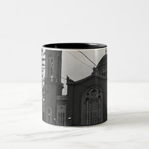 Taza Bicolor Iglesia de Atenas Grecia Vintage