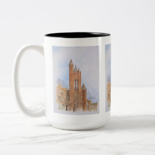 Taza Bicolor Iglesia gótica acuarela