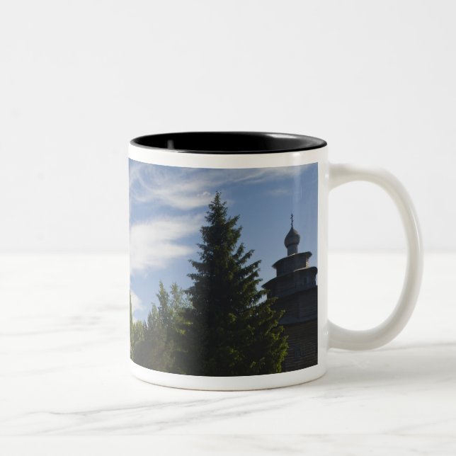Taza Bicolor Iglesia ortodoxa rusa tradicional de madera (Derecha)