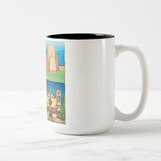 Taza Bicolor Iglesias de Nuevo México! ¡Arte original!