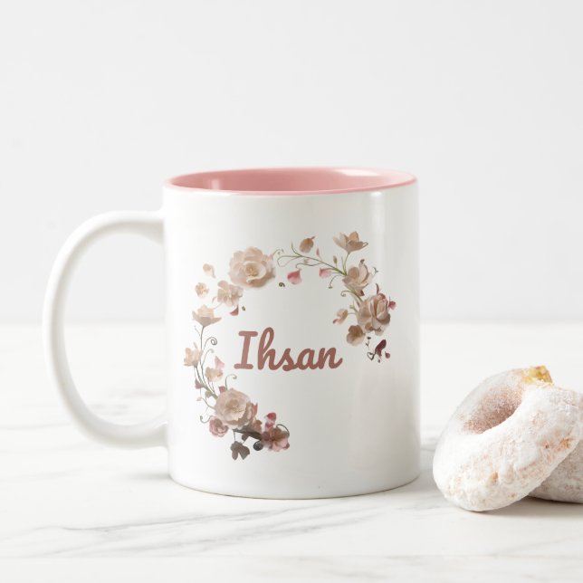 Taza Bicolor Ihsan Floral Mug (Con donut)
