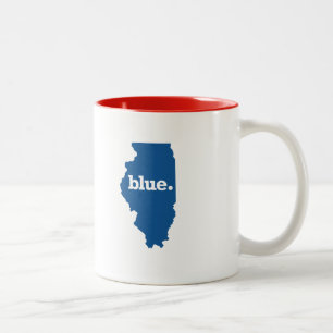 TAZA BICOLOR ILLINOIS ESTADO AZUL