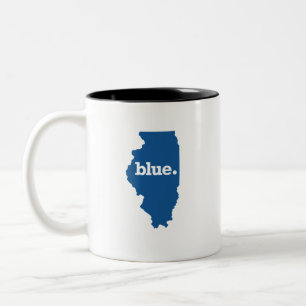 TAZA BICOLOR ILLINOIS ESTADO AZUL