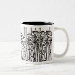 Taza Bicolor Iluminación del Menorah<br><div class="desc">La iluminación de la escuela judía el Menorah (grabar en madera) situado en una colección privada.</div>