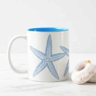 TAZA BICOLOR ILUSTRACION BLUE STARFISH