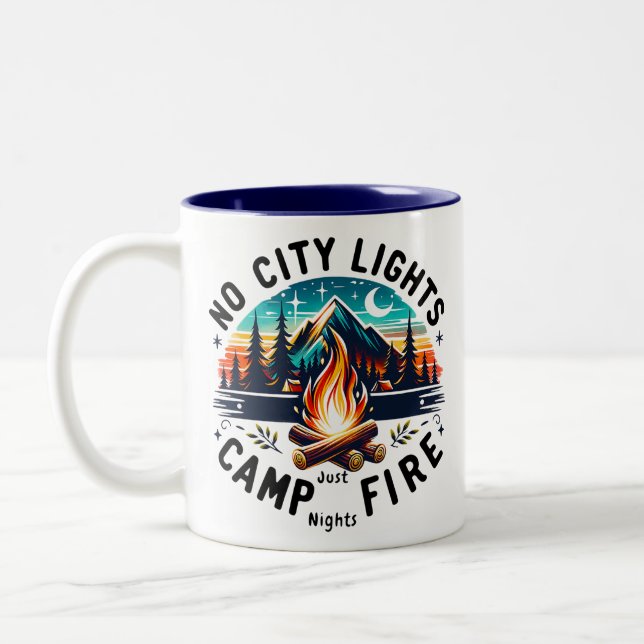 Taza Bicolor Ilustración de acampada (Izquierda)