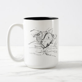 Taza Bicolor Ilustración de amante de perros Beagle