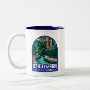 Taza Bicolor Ilustración de Berkeley Springs West Virginia Viaj
