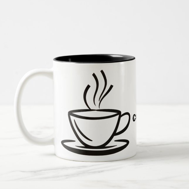 Taza Bicolor Ilustracion de café. (Izquierda)