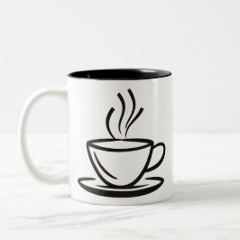 Taza Bicolor Ilustracion de café. II