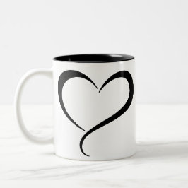 Taza Bicolor Ilustracion de clipart de corazón negro