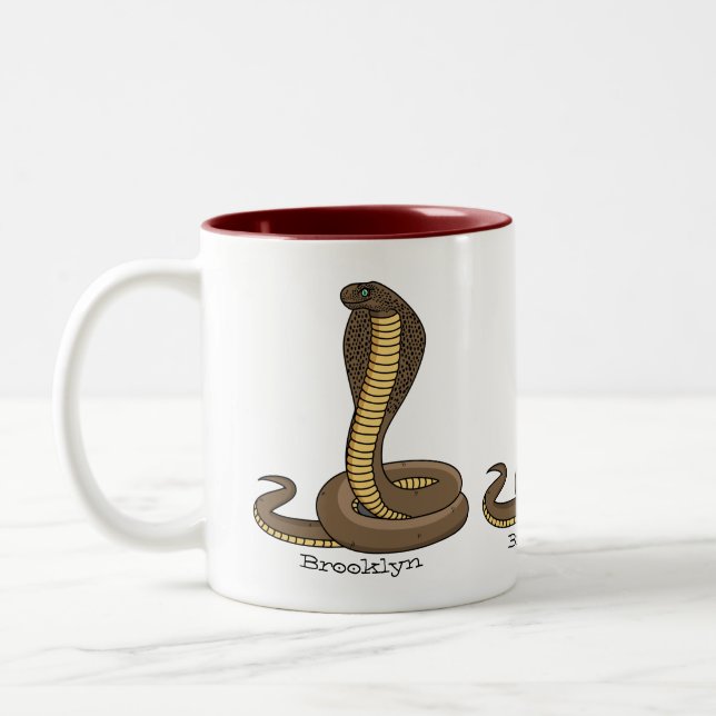 Taza Bicolor Ilustracion de cobra marrón (Izquierda)