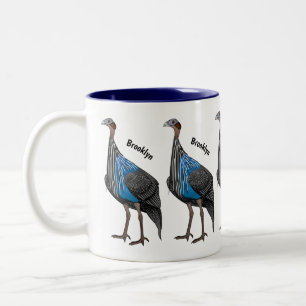 Taza Bicolor Ilustración de dibujos animados de ave gallina de
