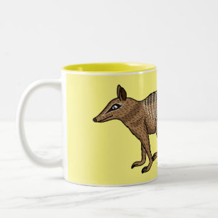 Taza Bicolor Ilustración de dibujos animados de numbat lindo y