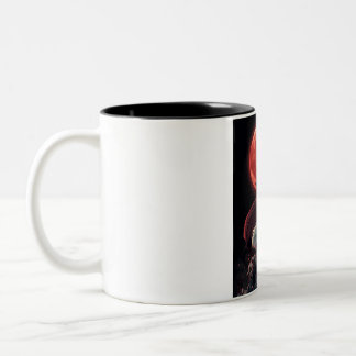 Taza Bicolor Ilustración de guerrero de fantasía japonés